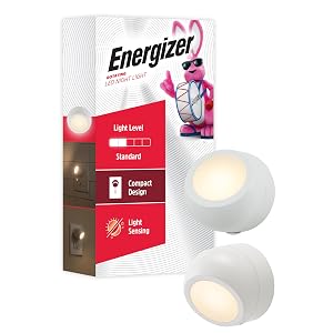 Energizer LED Rotating Night Lights Plug Into Wall Dusk to Dawn Sensor Home Decor Apartment Essentials Ambient Lighting