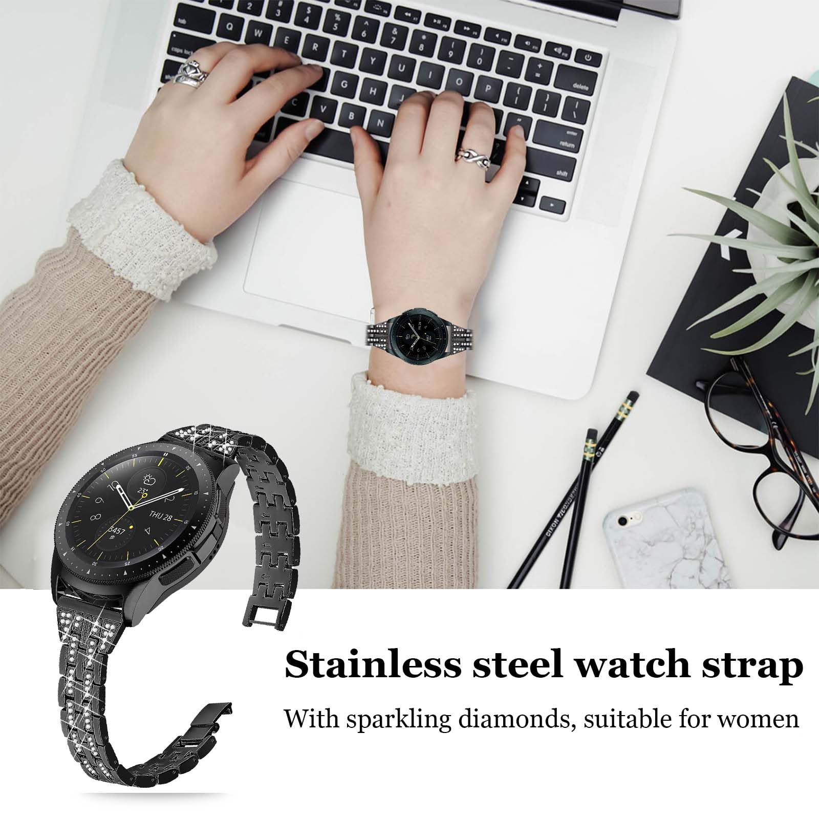 Bling Armband Für Xiaomi Mi Band 10 - Verstellbares Metall Armband Mit Strass