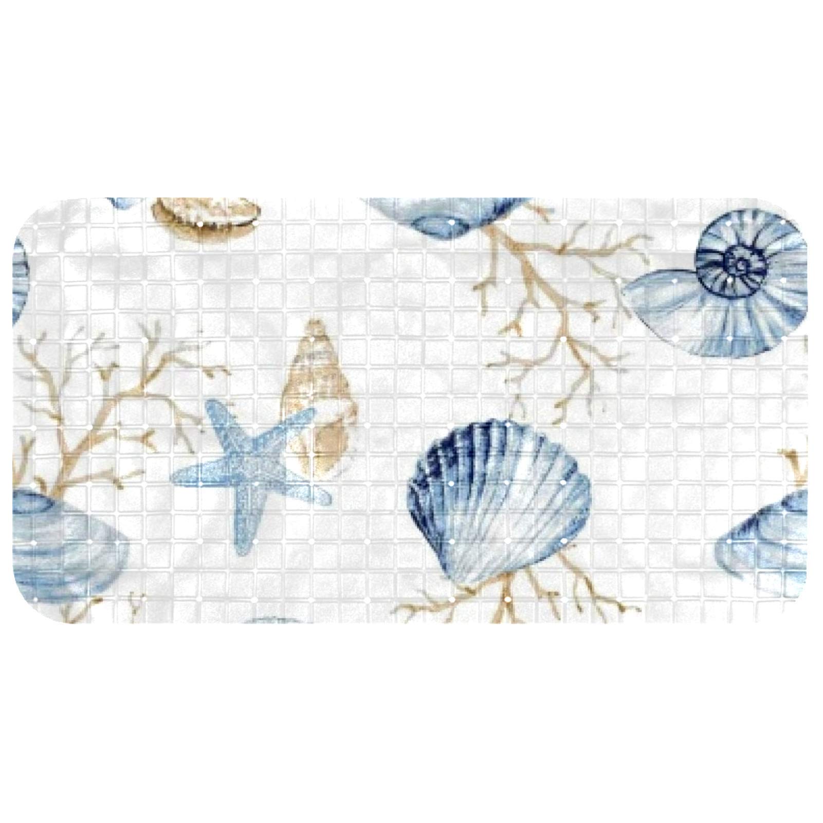 Tapis de bain pour baignoire Bennigiry 35x68 cm avec ventouses et trous de drainage style moderne