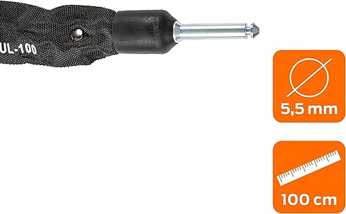 Miniatura 3 de AXA Bike Lock Cadena enchufable para usar con AXA Ring Lock ULC 39.4 in de largo - 0.217 in Enlaces Frame Lock, Ebike