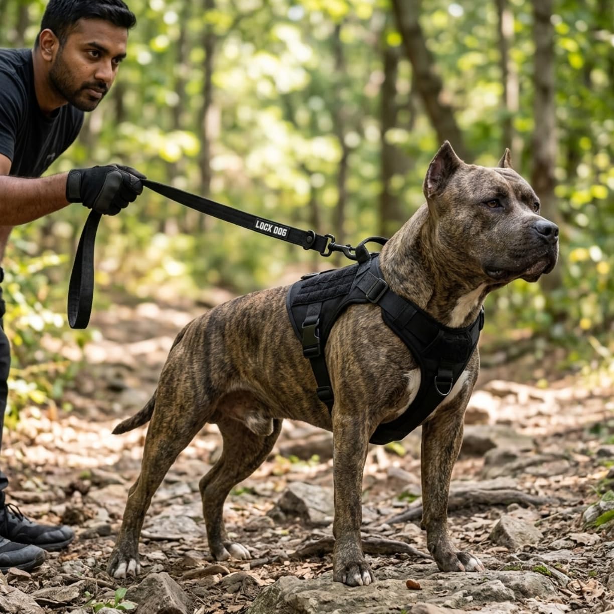 Schnitt- & bissfeste - Hundeleine – Hochleistungsfasern statt Drahtseil – Bolzenkarabiner 360° drehbar – bis 150 kg Zugkraft - LOCK DOG
