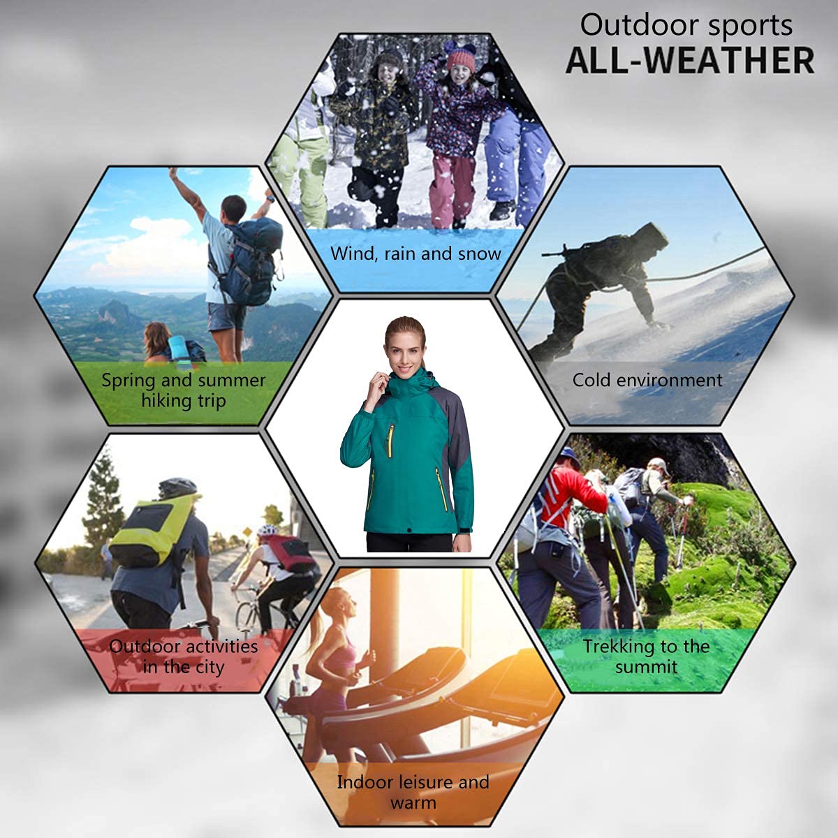 MU Chaqueta de Esquí Impermeable 3In1 para Hombre, Abrigo Espesado de Invierno Cálido, Transpirable Resistente a la Montaña Snowboard Ropa de Rompevientos/Navy/L