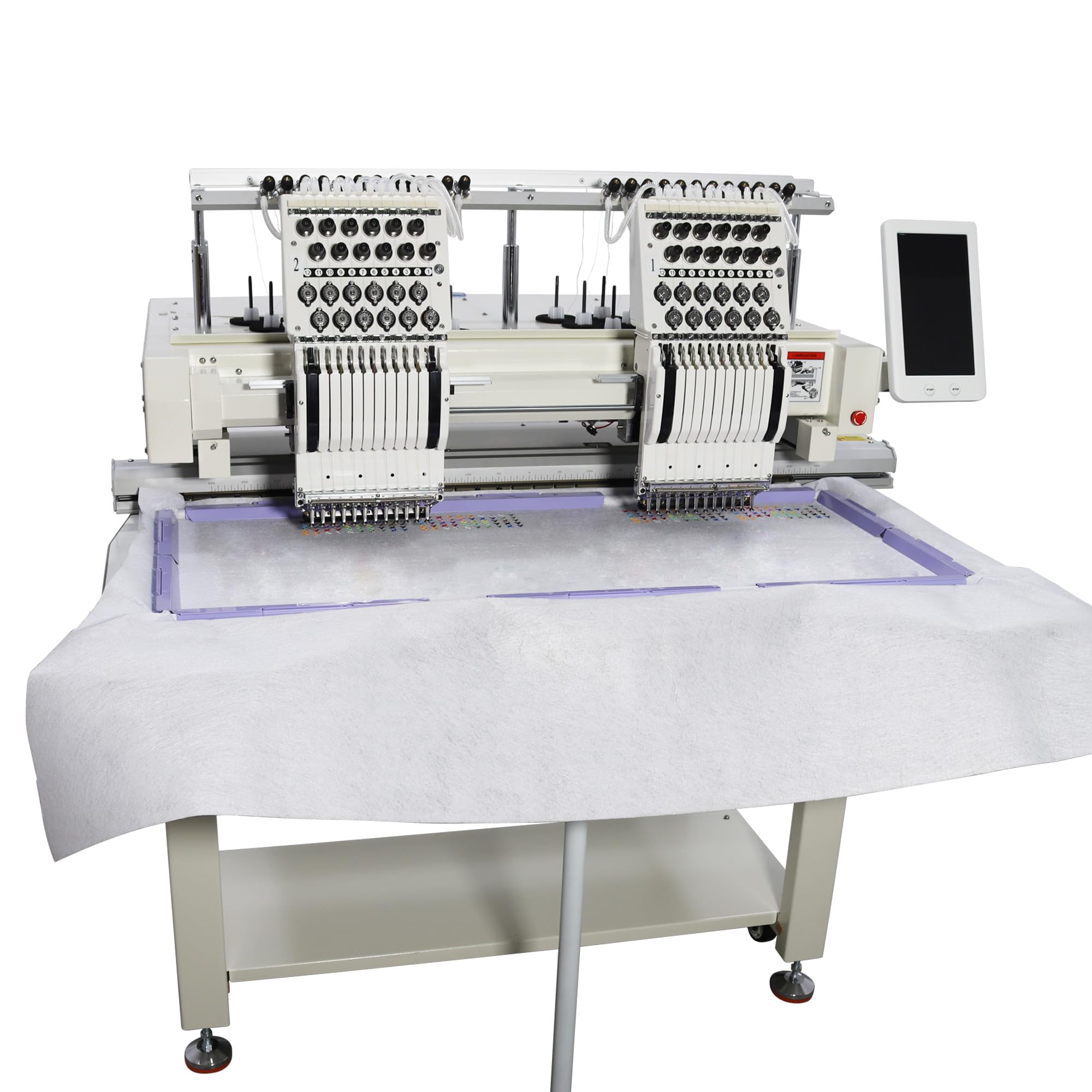 HQHAOTWU Embroidery Machine Double-station with 12 Needles Automatic Sewing Machine 400x500mm Large Embroidery Area 10