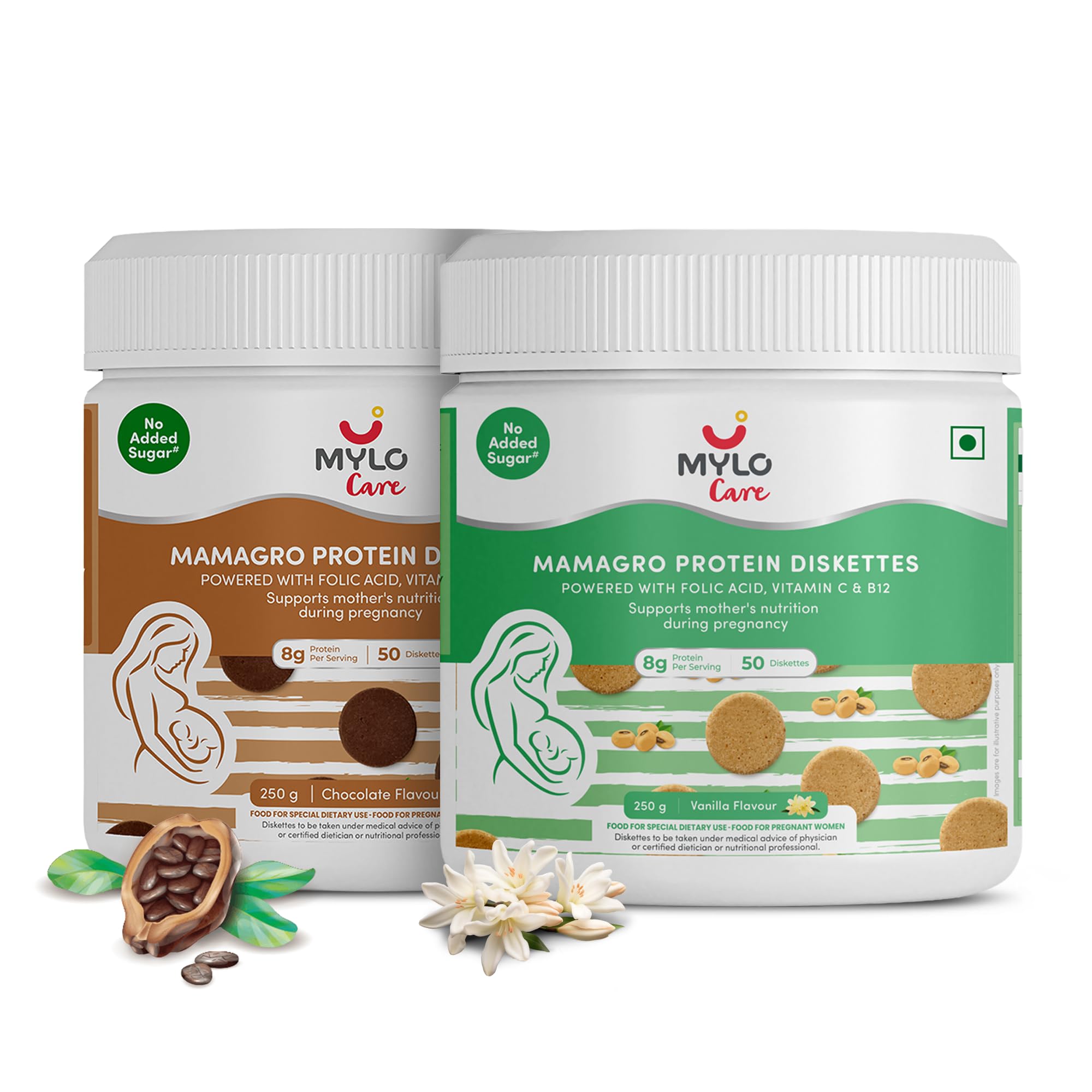 Mylo Care MamaGro Protein Diskettes | High Protein Snack for Pregnant Women | Supports Baby Growth, Placenta Development & Daily Nutrition | 250g (250 g (Pack of 3), Vanilla & Jeera & Chocolate) — Amazon image 8