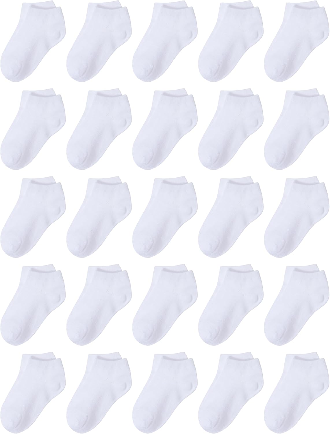 Cooraby 25 Pairs Kids' Socks Low Cut Socks Half Cushion Sport Ankle Athletic Socks for Boys Girls