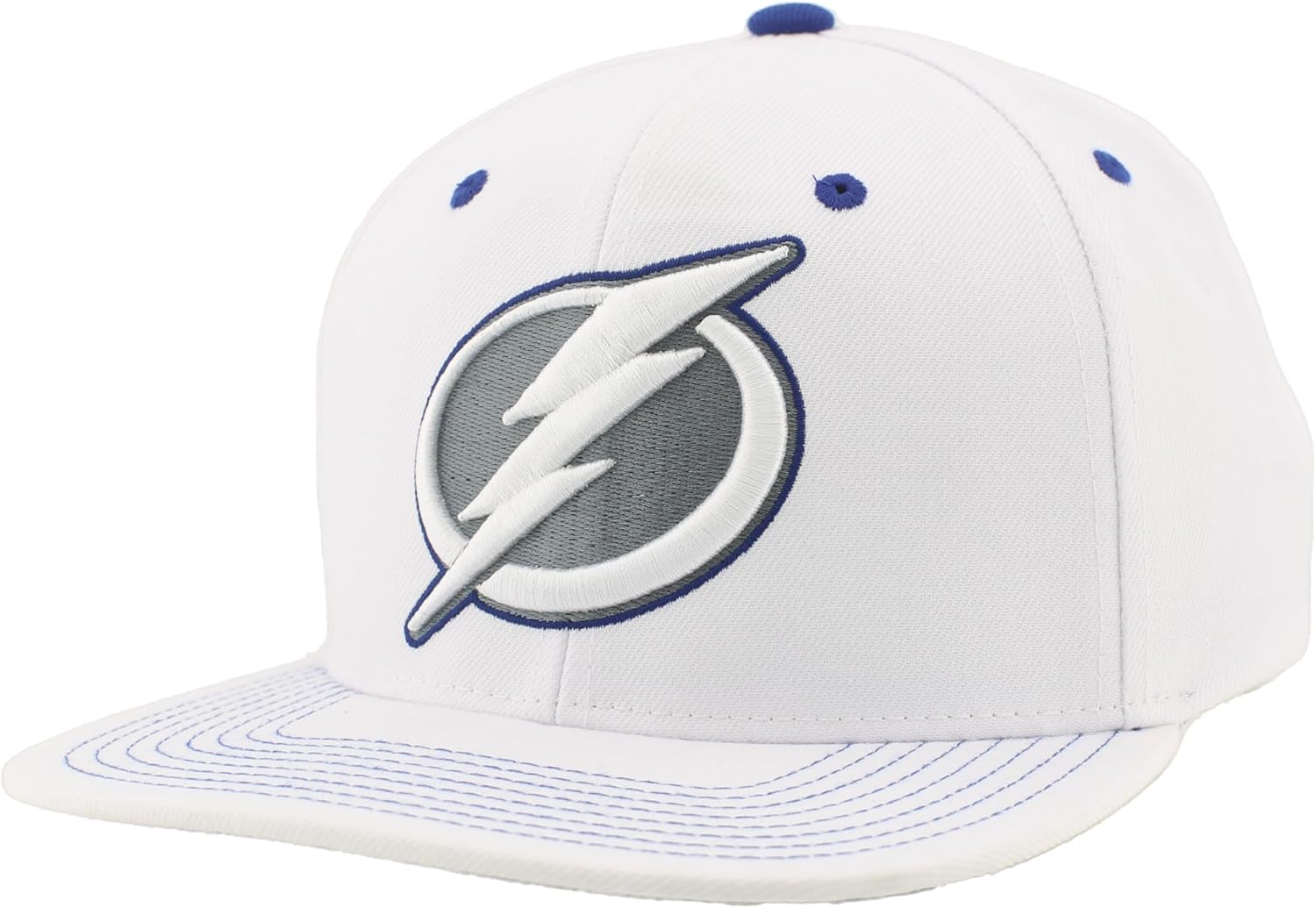 ZHATS NHL Unisex-Adult NHL Officially Licensed Adjustable Snapback Hat Flat Bill Z11 Pop White