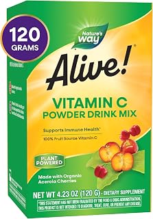 Nature's Way Alive! Vitamin C Powder Drink Mix from Organic Acerola, 4.23 oz.