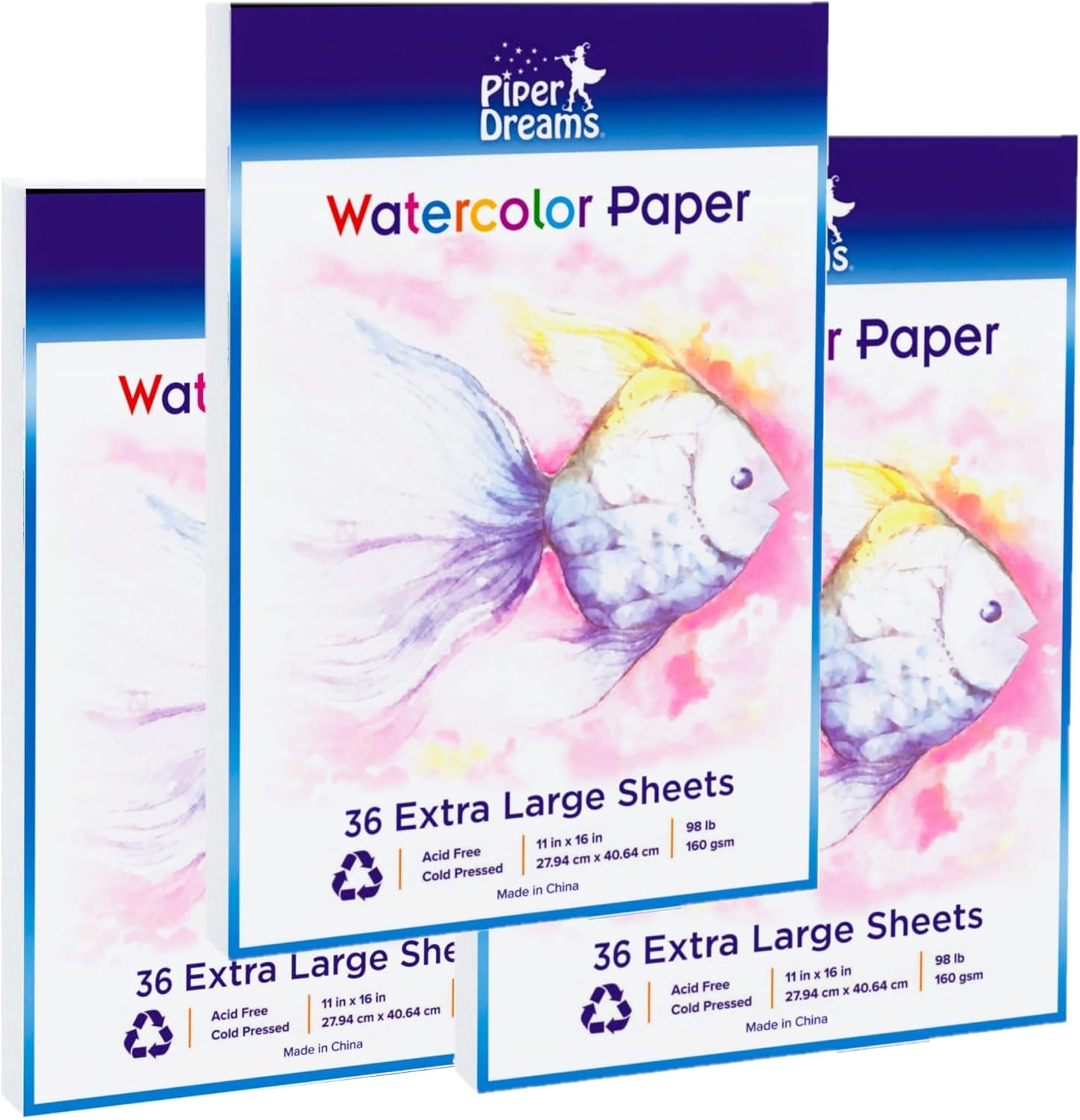 108 Jumbo Size Sheets (11" x 16") of Art Paper for Kids. Great as Watercolor Paper, Finger Painting, Drawing and Doodling - Heavy Stock, Loose White Sheets. Save with a Bulk Pack