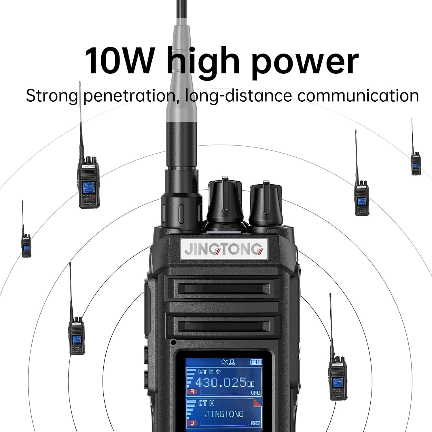 JT-3988 ham Radio Walkie Talkie 10Watt Handheld Dual Band Two Way radios Long Range, 2600mAh Type-c Rechargeable Battery, NOAA，ham Radio Handheld Multi-Band Receive and Transmit