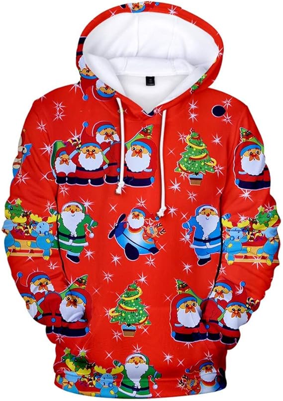 MEEYA Christmas Ugly Sweatshirt for Women, Winter 3D Xmas Print Party ...