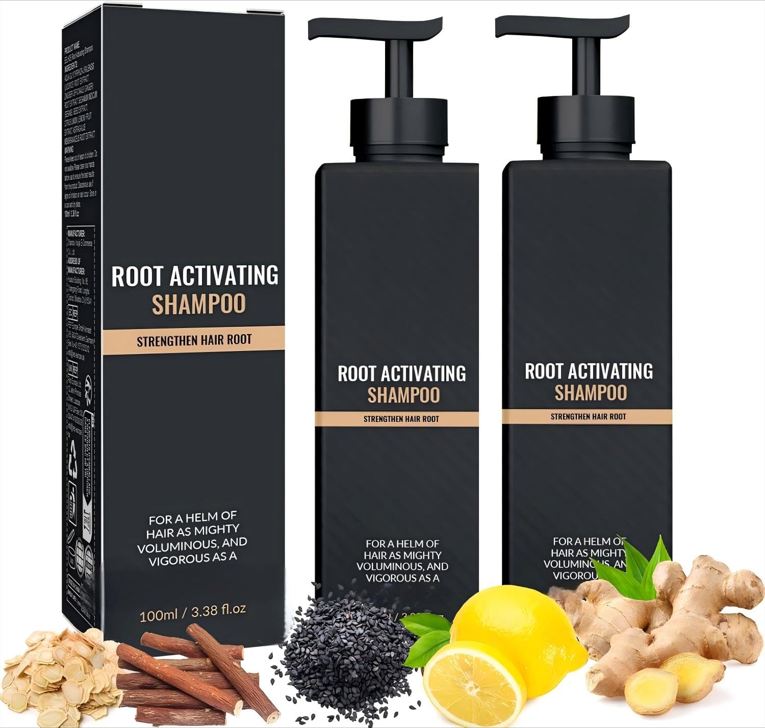 Spartanss Root Activator Shampoo– Anti Hair Loss Treatment | Reduces Shedding, With Natural Regrowth Formula | Thickening & Nourishing For All Hair| Reduce Shedding,Smooths Hair, 2PCS