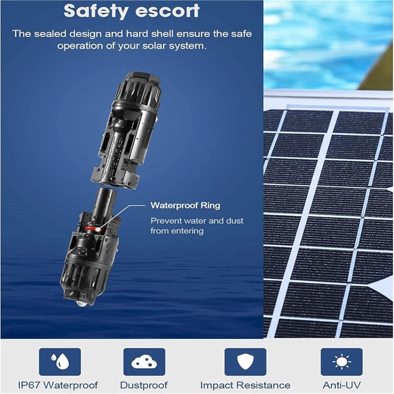10 pares de conectores solares MC4 1000 V enchufe solar 30 A para conexión de cable fotovoltaico resistente IP67 macho hembra