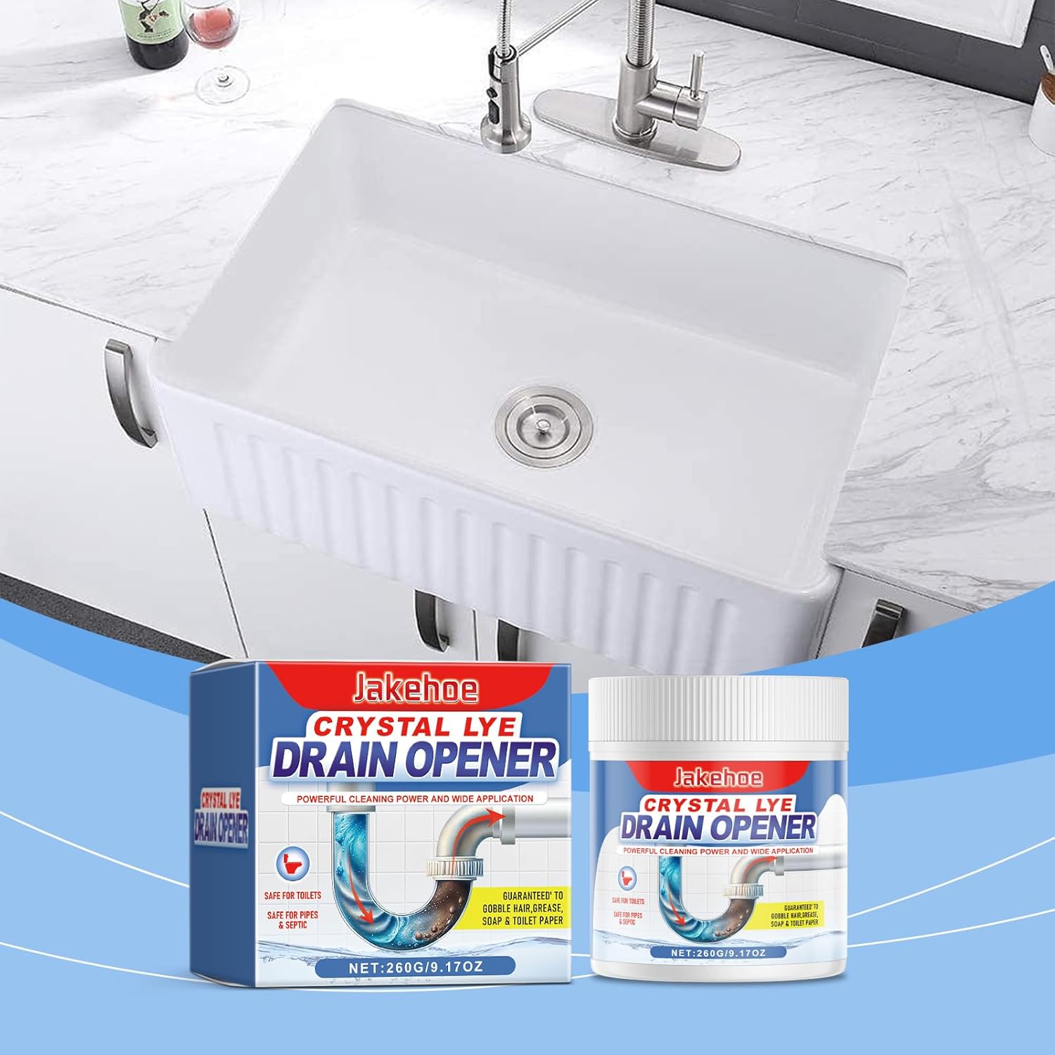 Amazon.com: Drain opener,Glug drain opener，Lye drain opener,Crystal Lye ...