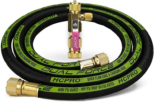 Miniatura 2 de HCPRO Kit de evacuación de doble fuerza, manguera de 38 pulgadas y 6 pies con herramienta de extracción de núcleo de válvula nominal de vacío, 516