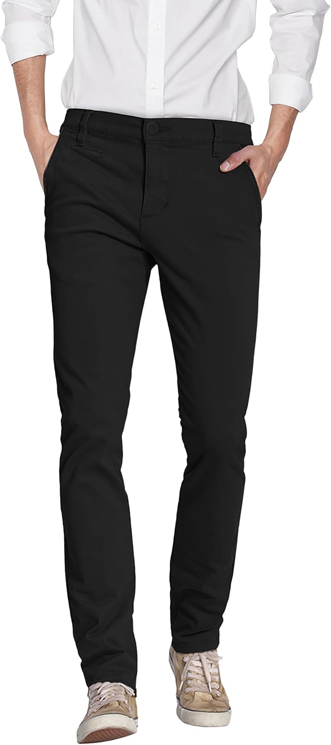 ETHANOL Mens Work Casual Comfort Fit Tech Stretch Slim Performance Wrinkle Resistant Dress Pants