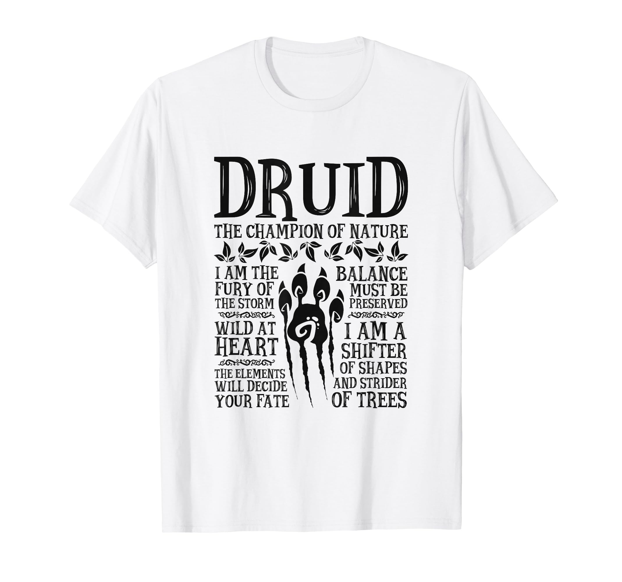 Druid, The Champion of Nature - RPG Class T-Shirts T-Shirt