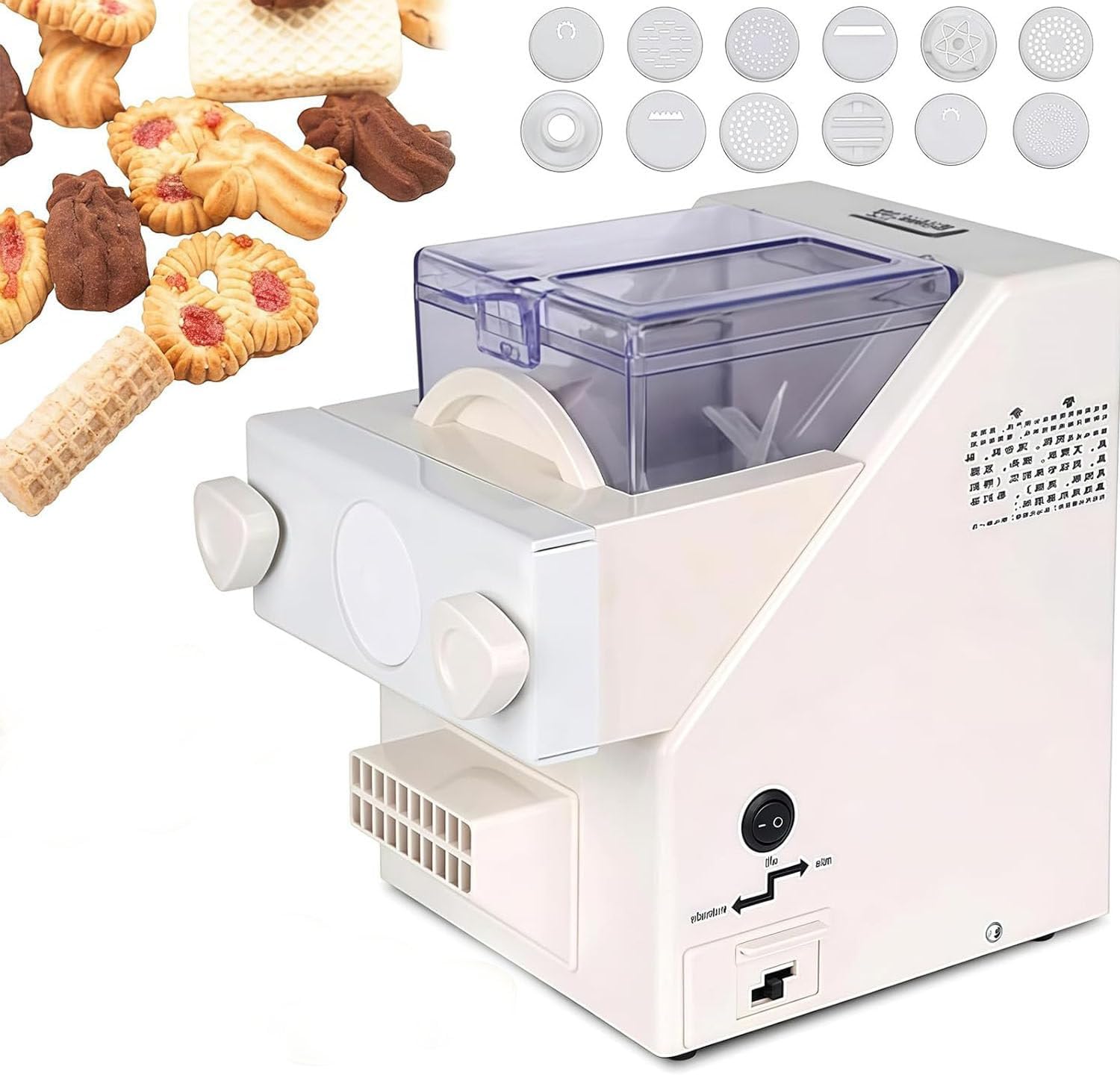 Electric Cookie Press,Automatic Cookie Maker Machine Biscuit Maker with 8 Replaceable Nozzles and 6 Cookie,Electric Cookie Press Biscuit Maker,for Easy Baking