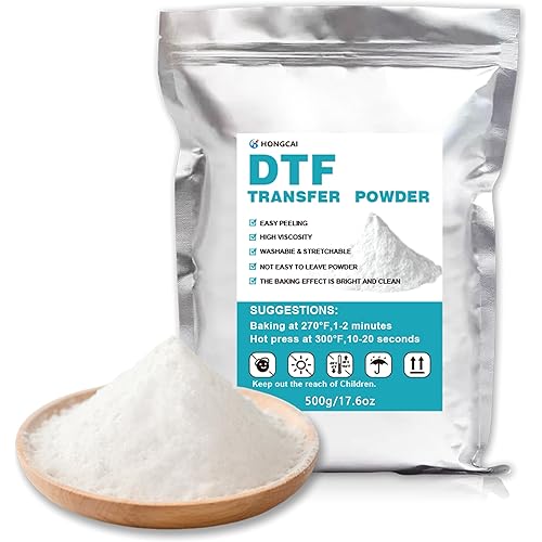 DTF Powder White - 500g/17.6 oz Digital Transfer Hot Melt Adhesive,Pre-Treated Transfer Powder for All Fabrics, DTF Printing Material,Compatible with All DTF and DTG Printers.