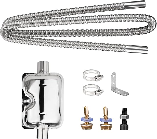 Car Exhaust Hose,Stainless Steel Car Exhaust Pipe,Flexible Tail Pipe Diesel Gas Vent Gas Exhaust Hose,Car Heater Tank Cars Air Diesel Heater,Also Fit for Kitchen Drain (120CM)