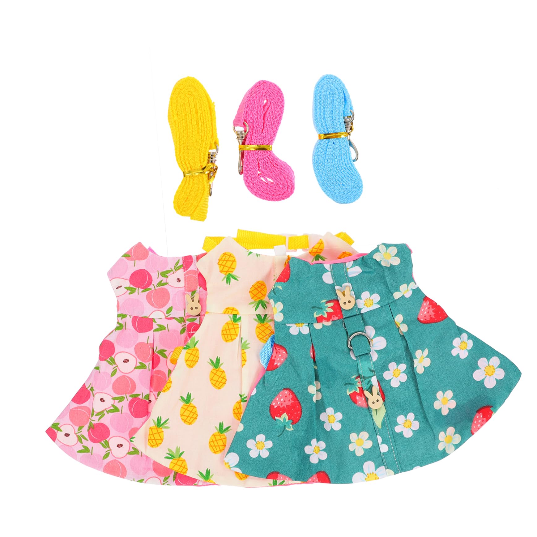 6ensembles laisse et vêtements pour lapin avec motif ananas décoratif pour sorties