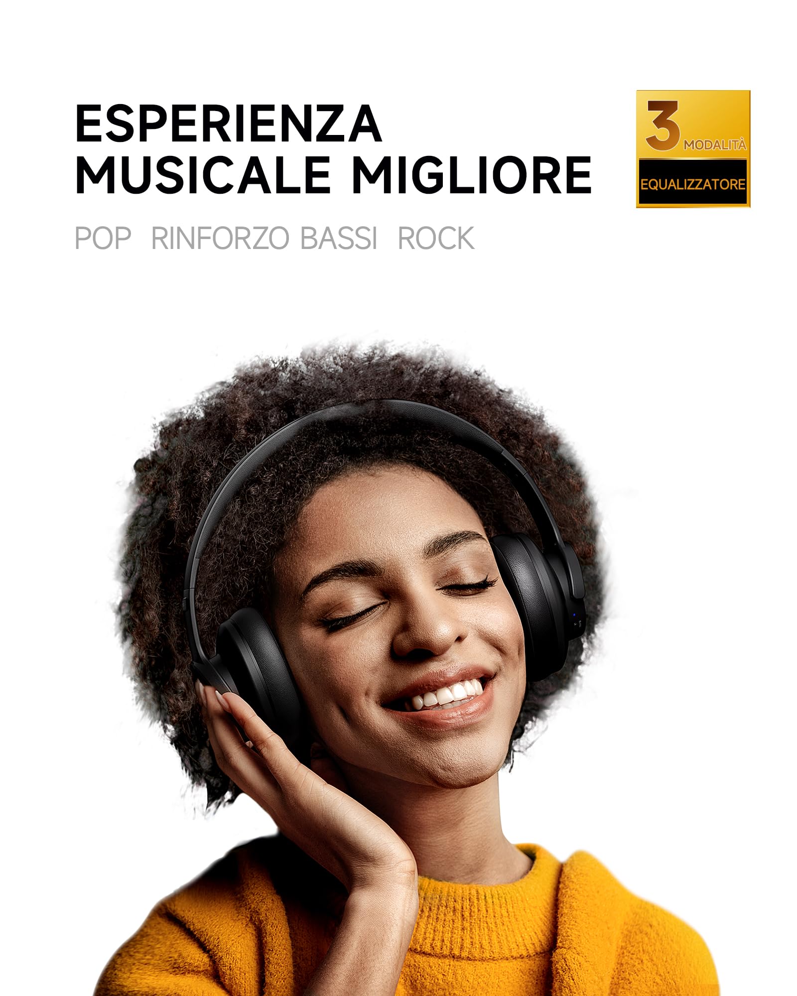Picun Auriculares Bluetooth B8, 120 Horas de reproducción, inalámbricos, Bluetooth con 3 Modos de ecualización, Baja latencia, Llamadas Manos Libres, Auriculares sobre la Oreja para Viajes
