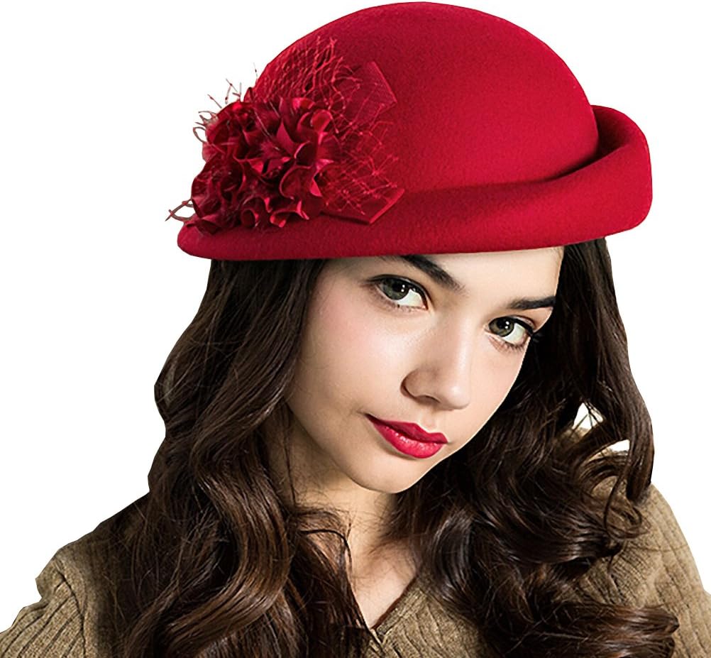 Maitose® Women's Lace Flower Wool Beret Cap Headwear
