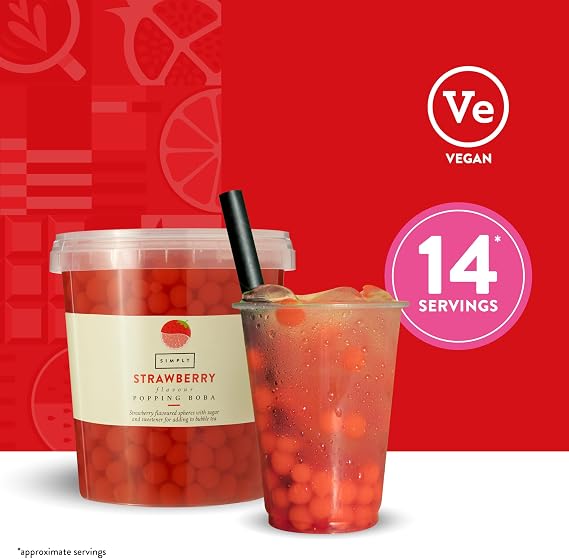 SIMPLY Strawberry Popping Boba (870g)