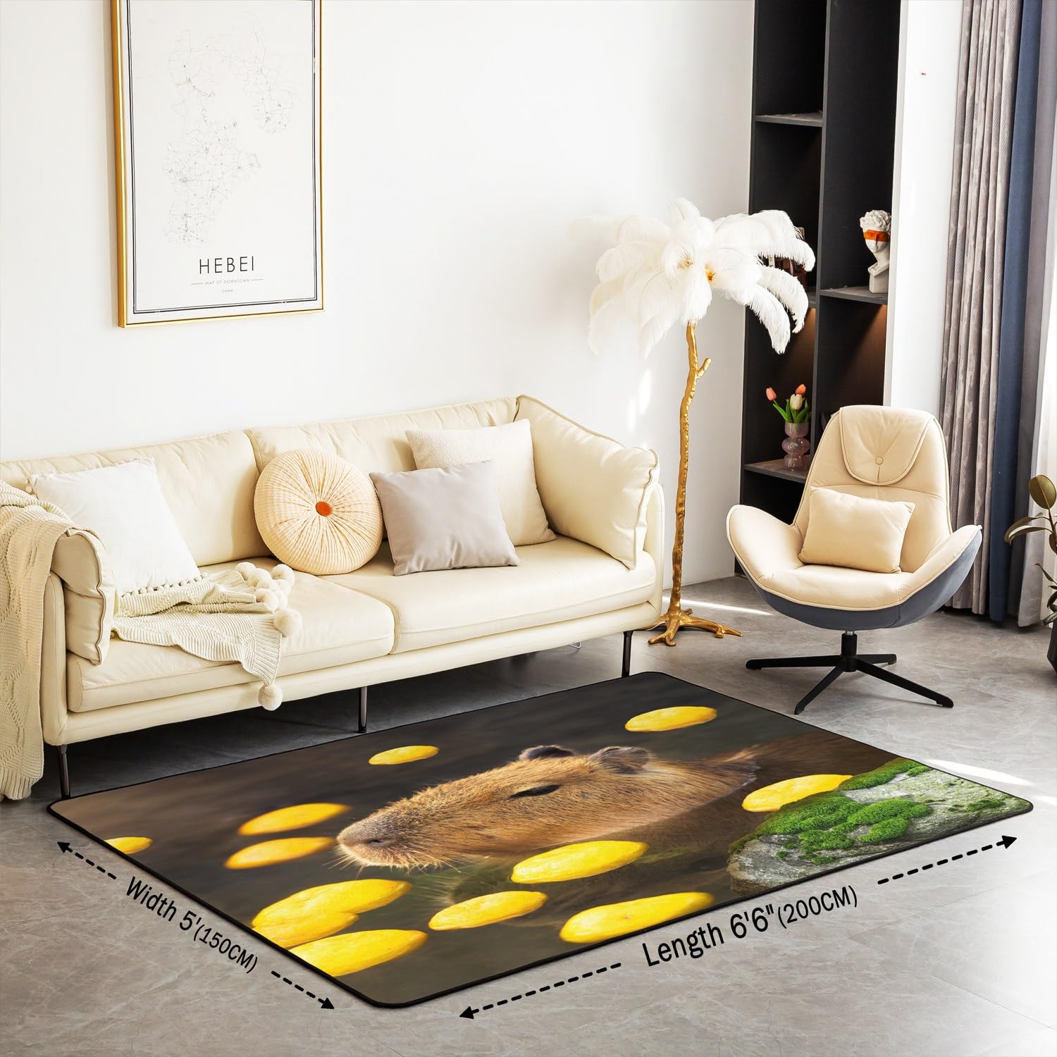 Tappeto Capybara Glitterato 100x150 Cm - Carino, Pastello, Per Cameretta Dei Bambini O Soggiorno Tappeto Capybara Glitterato 100x150 Cm - Carino, Pastello, Per Cameretta Dei Bambini O Soggiorno