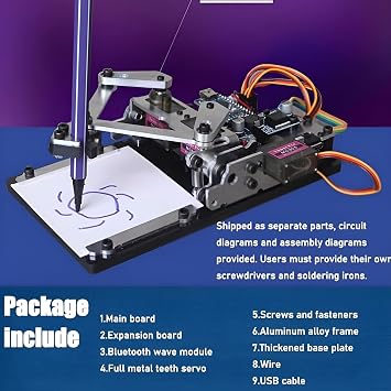 Pen Plotter Drawing Robot Kit, DIY Smart Writing Robot, Open Source Programming Toy for Creative Art Painting