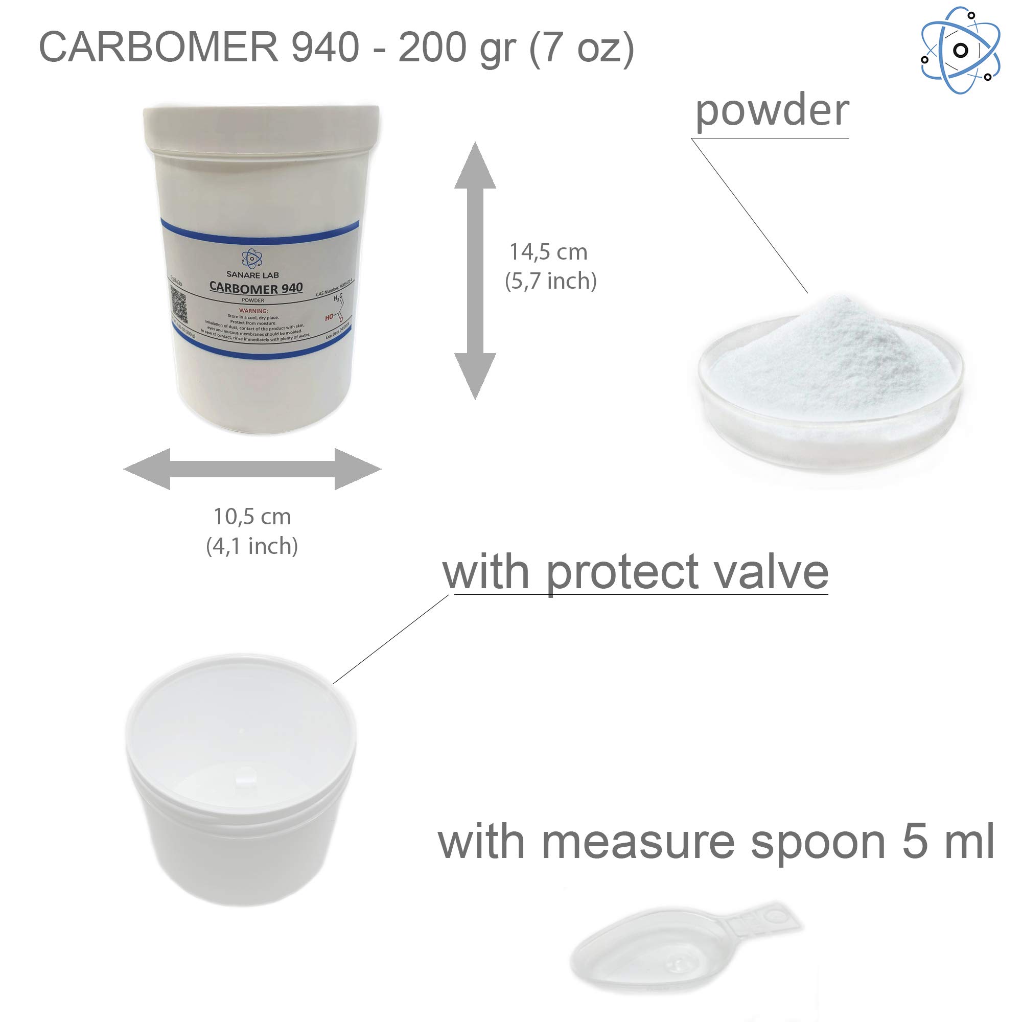 Buy Carbomer 940 200g (7 oz) Carbopol Thickening Agent Formulation