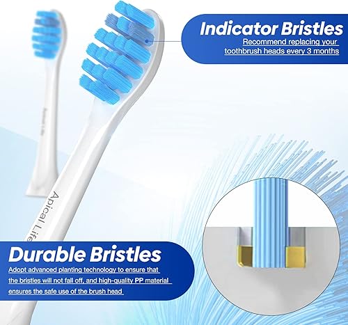 Miniatura 4 de Cabezal de cepillo de repuesto compatible con cabezales de repuesto Philips Sonicare, cabezales de cepillo de dientes Apical Life compatibles con