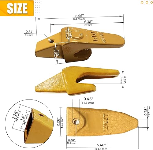 Miniatura 4 de BDI Wear Parts Conjunto 230 x 156 retroexcavadora + dientes de cubo X156Tw P156 Flex Pin compatible con Bobcat para minicargadora y minicargadora