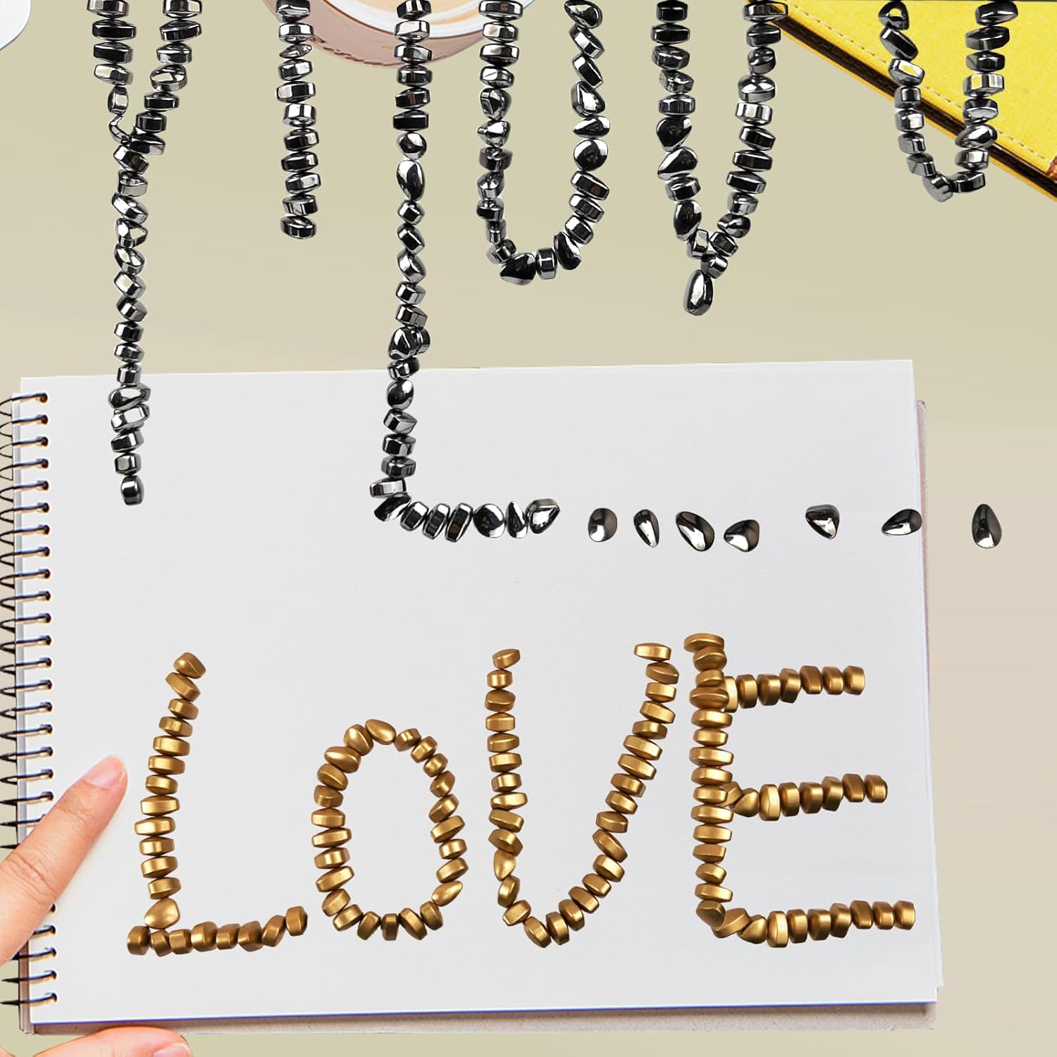 Magnetic Ferrite Putty Rock, More Than 500 Mini Weak Magnet Smooth Ferrite Pebbles, Small Magnetic Beads Fidget Adults Toys for Office,Tiny Magnet Balls Fidget Toys for Adults and ADHD