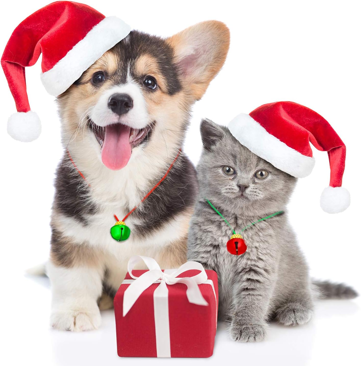 Gejoy 36 Pieces Christmas Bell Necklaces Decorations Gold Red Green Silver Xmas Bell Necklaces Bulk with Ribbons for Holiday Party Accessories Stocking Stuffers - Image 7