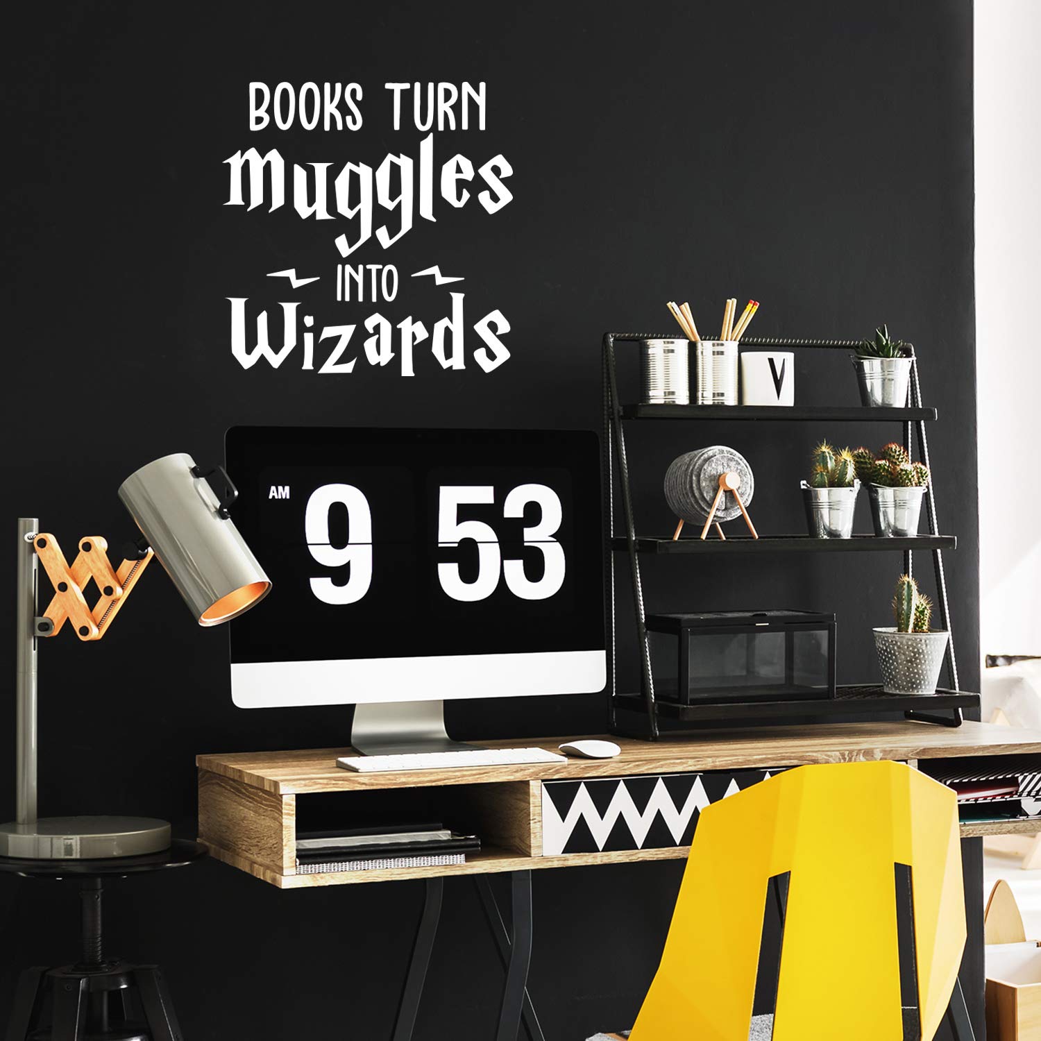 Vinyl Wall Art Decal - Books Turn Muggles Into Wizards - 22" x 22" - Harry Potter Inspired Modern Quote for Home Apartment Bedroom Nursery Playroom