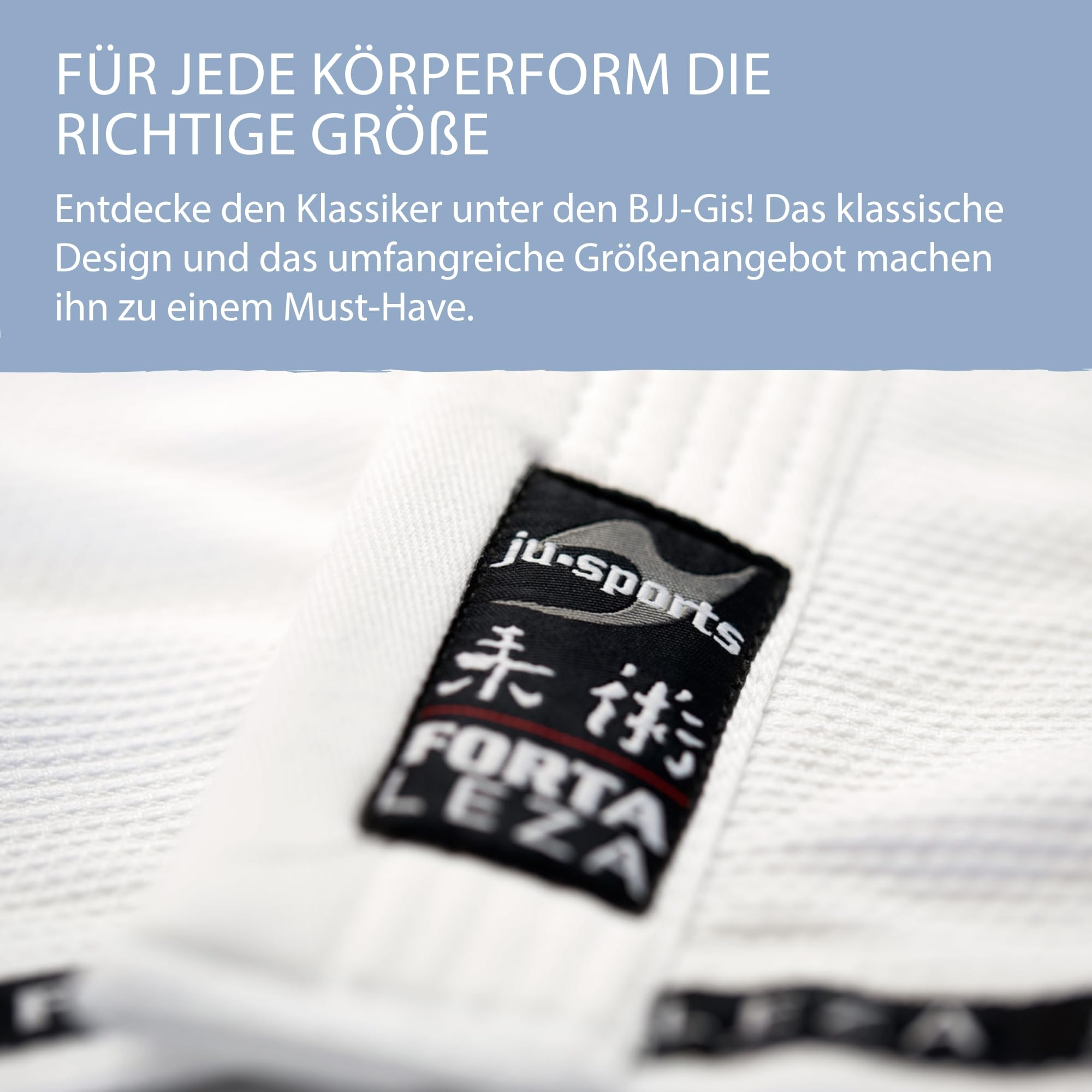 Ju-Sports BJJ Jacke Fortaleza pro Weiß I Jujutsu Anzug Jacke für Erwachsene I Kampfanzug Jacke mit extra verstärkten oft beanspruchten Stellen I Aus einem Stück geschneidert I 100% Baumwolle