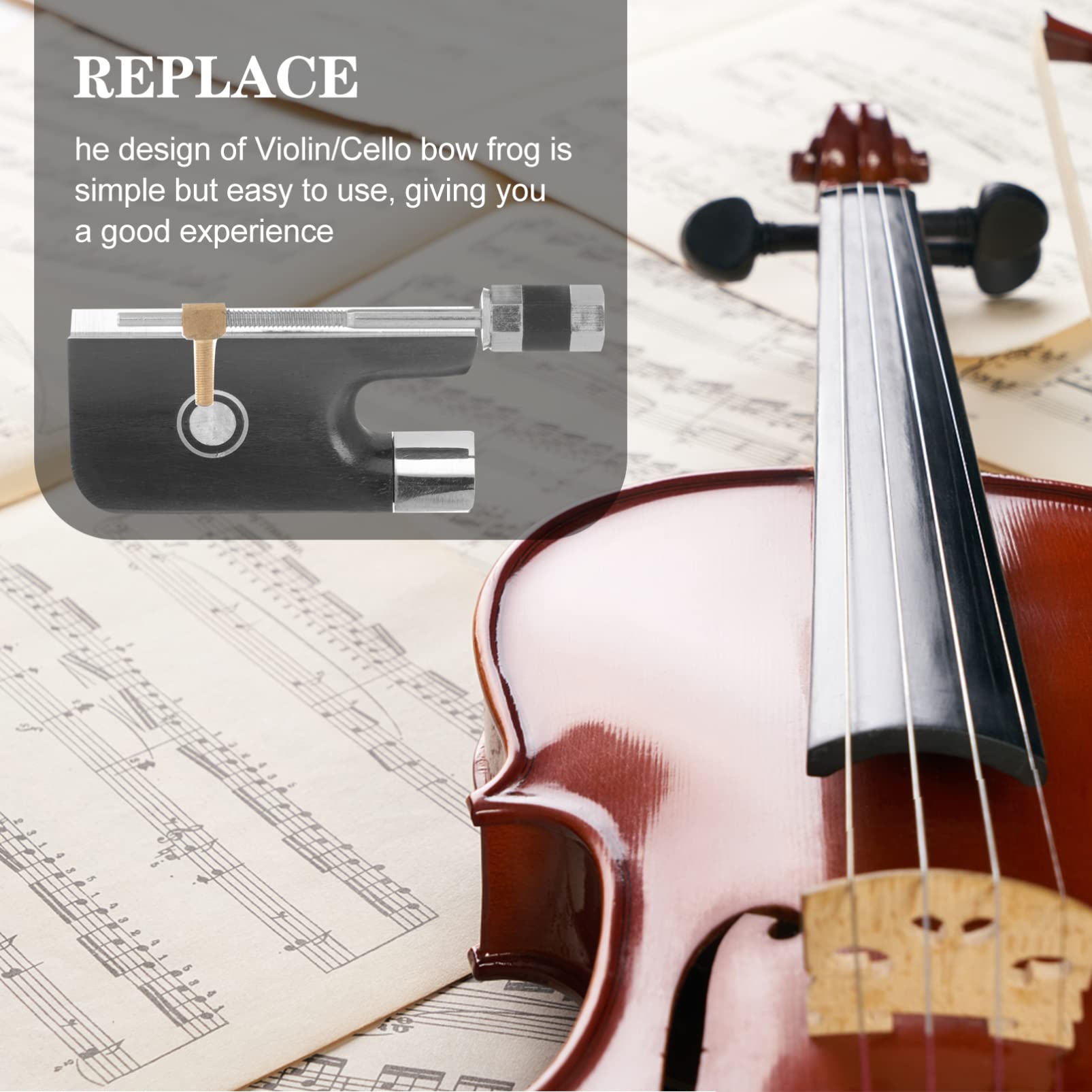 ibasenice 5sätze Cello Violin Bow Frog Ersatzteil Mit Schraube Aus Strapazierfähigem Für Hochwertigen Und Verbesserte Elastizität Geeignet Für Violinen Und Cellos