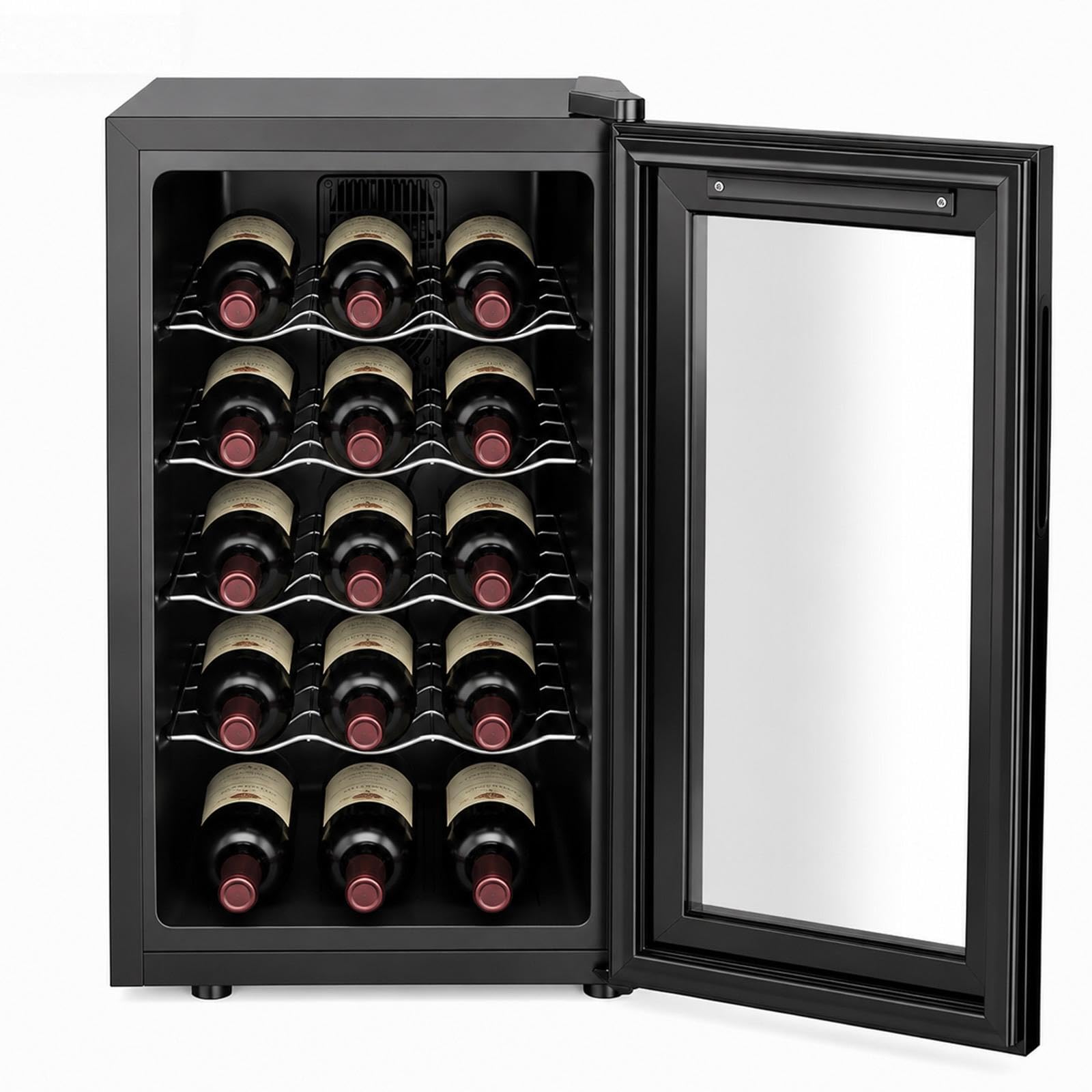 18 Bottle Compressor Wine Cooler Refrigerator with 54-65°F Adjustable Temp
