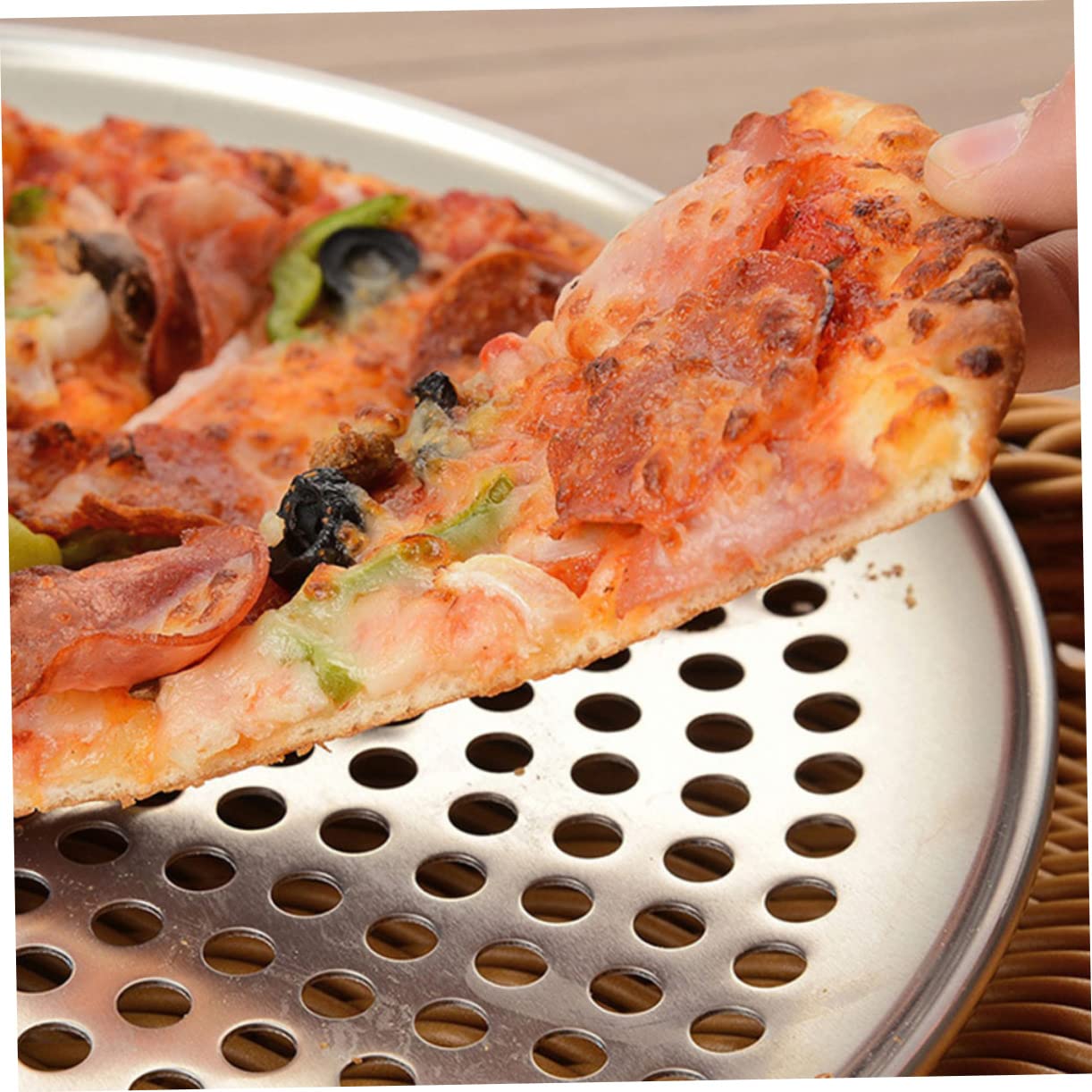 Niet-stick Pizza Pannen Set - Geperforeerde Pizza Plaat met Pizzaschep