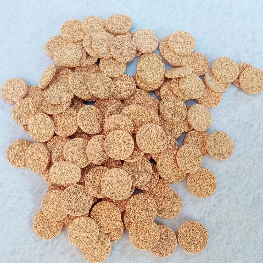 5 szt. spiekanych filtrów z proszkiem miedzianym – rozmiar do dostosowania, grubość 2 mm, filtracja 5–100 µm(44mm)
