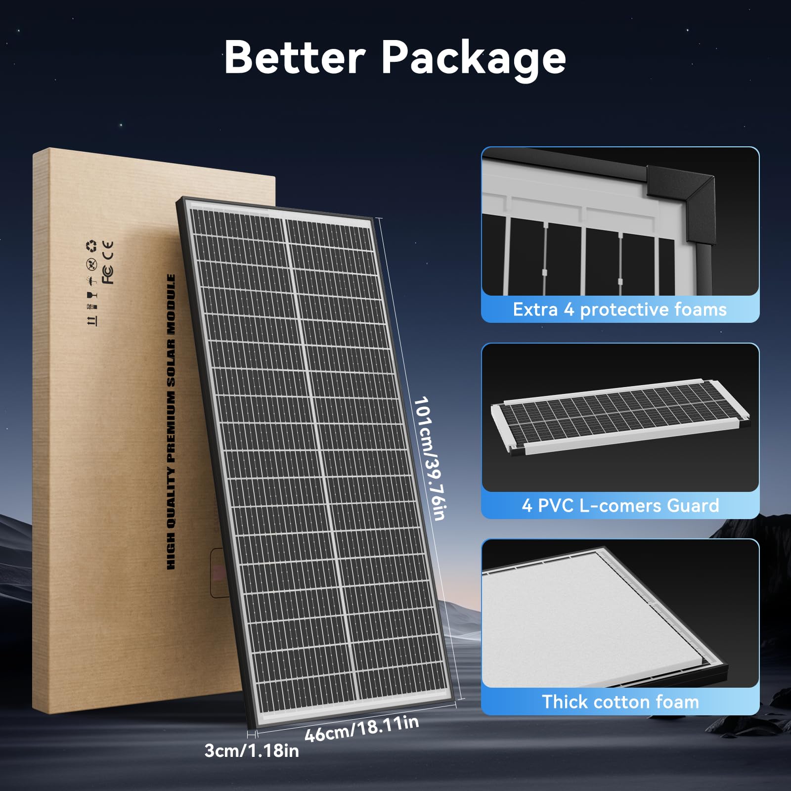 Pannello solare bifacciale da 200 W, 2 pezzi da 100 W, tipo N 18BB, monocristallino, 25,4% ad alta efficienza, modulo caricatore di alimentazione 12 V/24 V per camper, barca, cabina