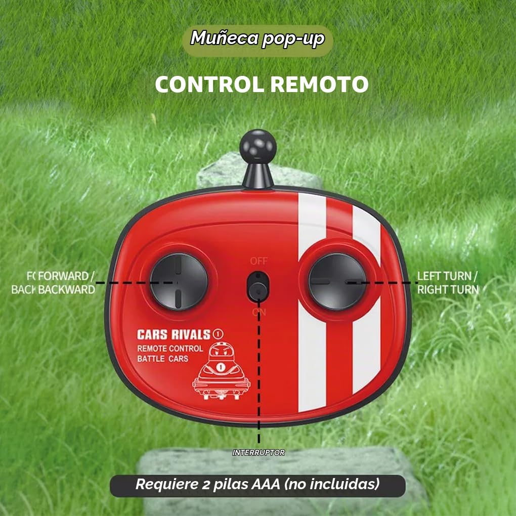 Juego de Coches de Juguete con Control Remoto, duelos Parachoques para Carreras rápido, Juega Cabeza A Cabeza, Pelea con un Amigo y Juega para Ganar