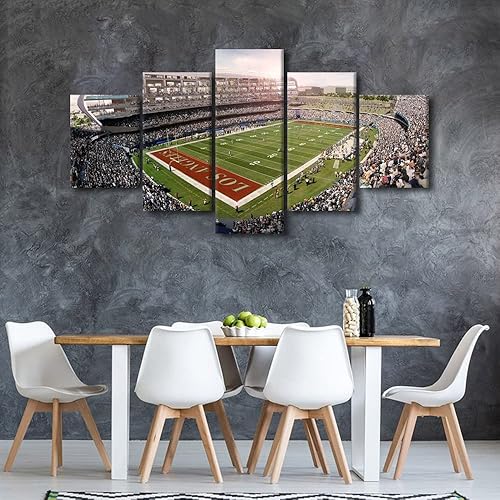 Vista 534 de Cuadros de estadios deportivos de fútbol americano de Minnesota, cuadros de vikingos, 5 paneles, lienzo para pared, arte de pared del estadio