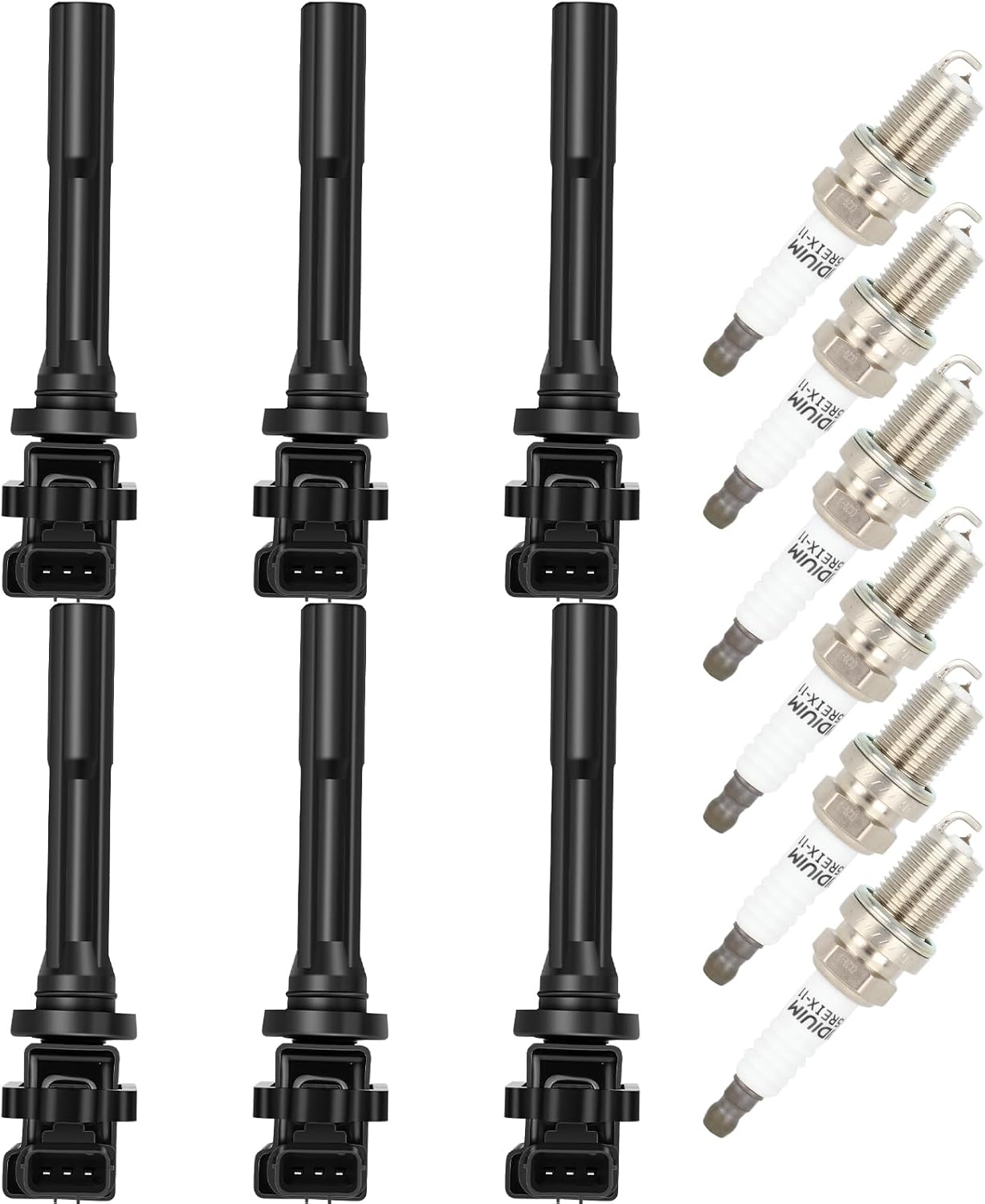 CCIYU 6 Ignition Coils with 6 Iridium Spark Plugs 3 Pins Fit for Suzuki XL-7 2002-2006 spark plugs and coils Replacement：UF237