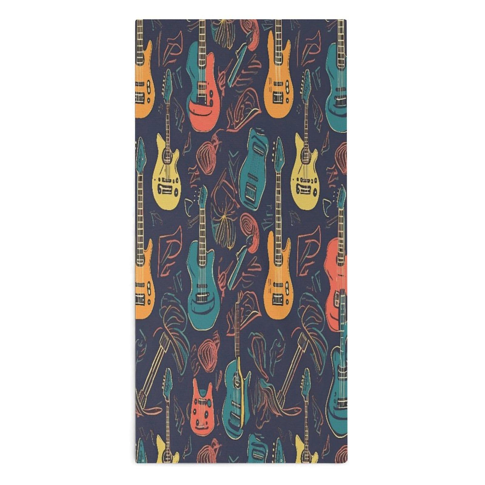 Btcowzrv Style Guitarra Pattern Bath Towel Beach Towels Shower Towel