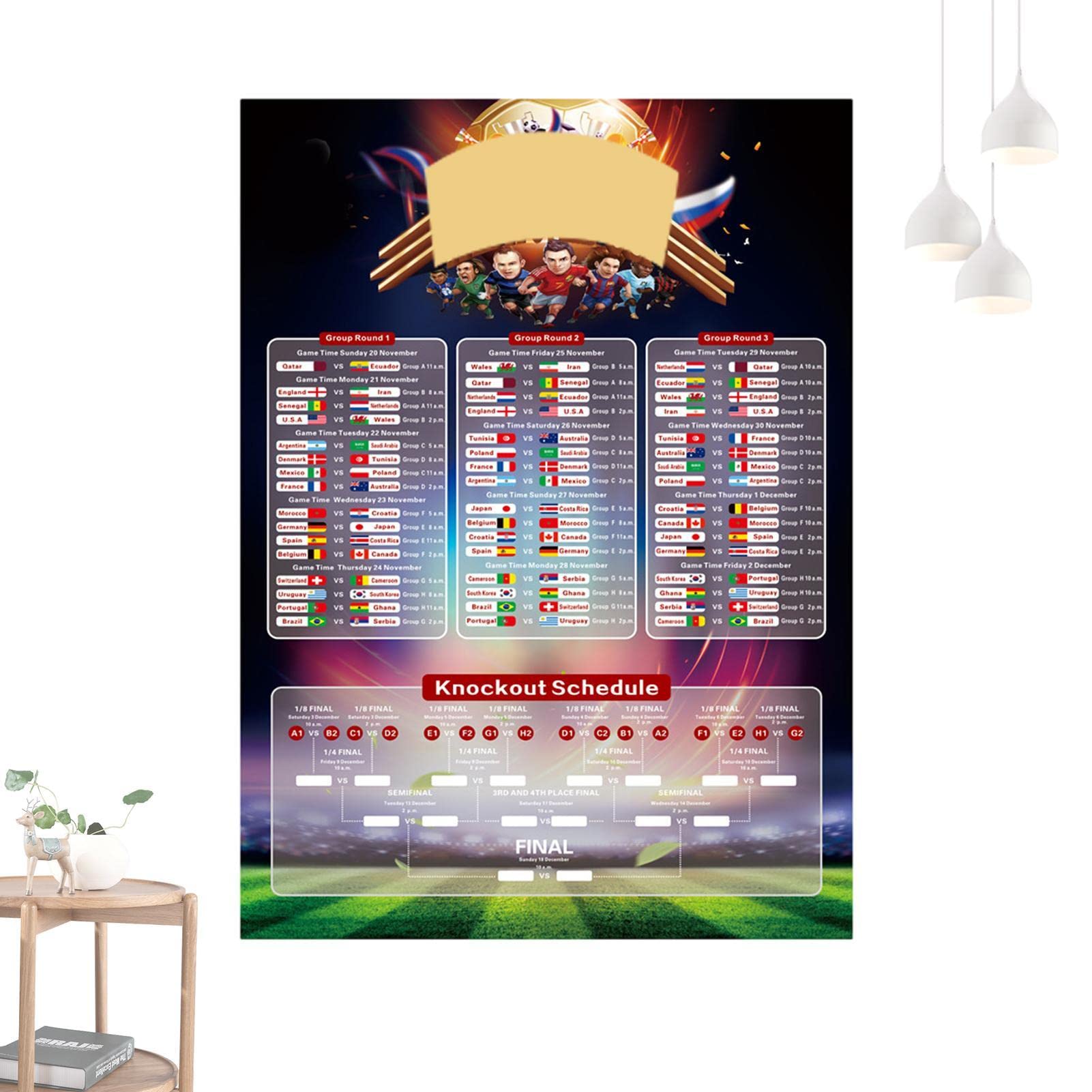 Buy GIMOCOOL World Soccer Cup Wall Chart 2022 32 Teams Football