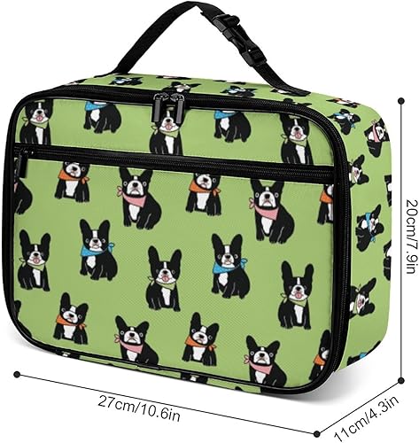 Miniatura 3 de Lonchera reutilizable de bulldog francés, bolsa de almuerzo aislada, lonchera para comida y alimentos, bolsa de mano para mujeres, niños, niñas,