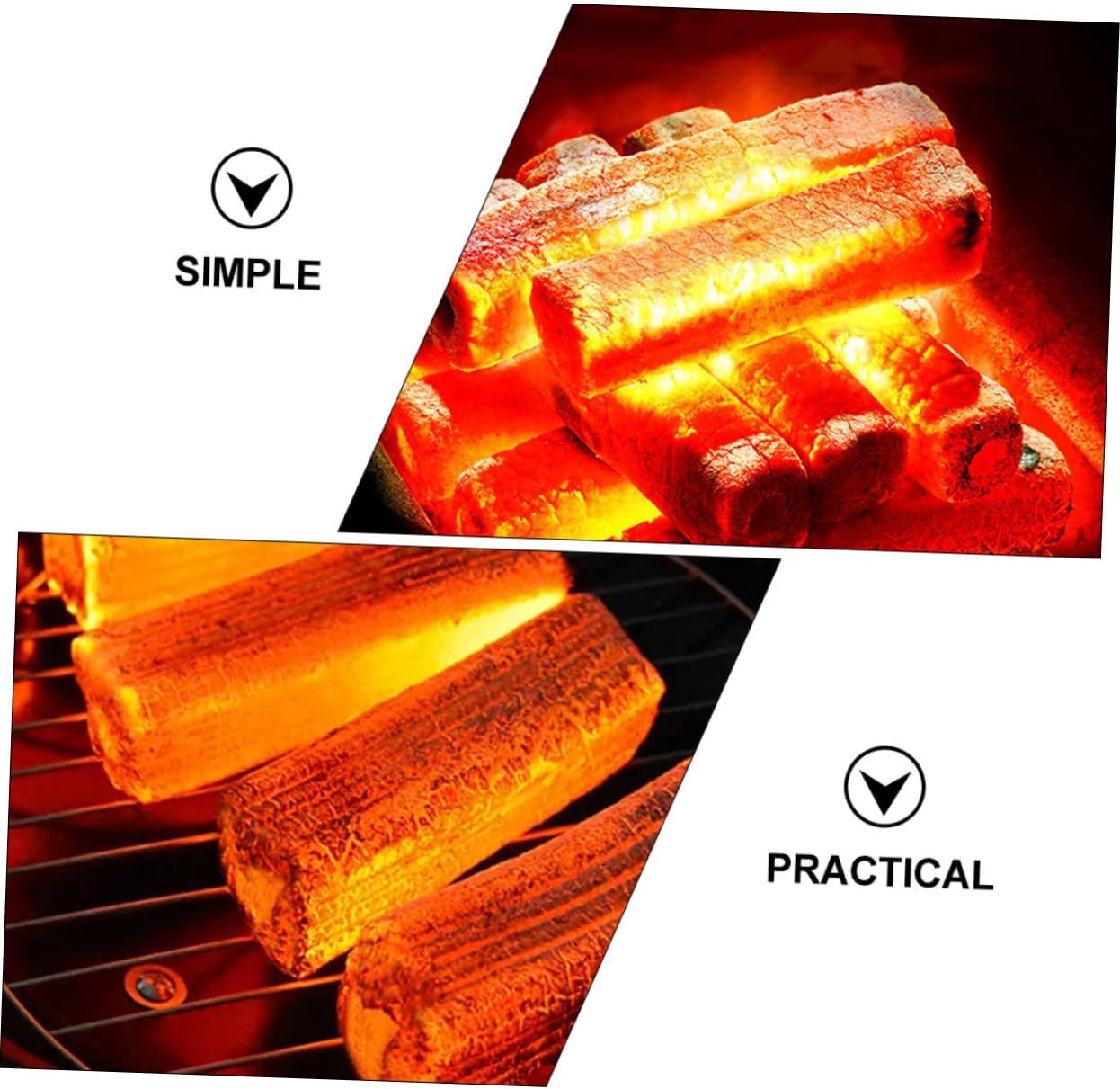 5pcs Stove Fire Charcoal Tablets Bamboo Charcoal for Cooking Bbq Fireplace and Camping Quick Lighting Smokeless High-temperature Burning