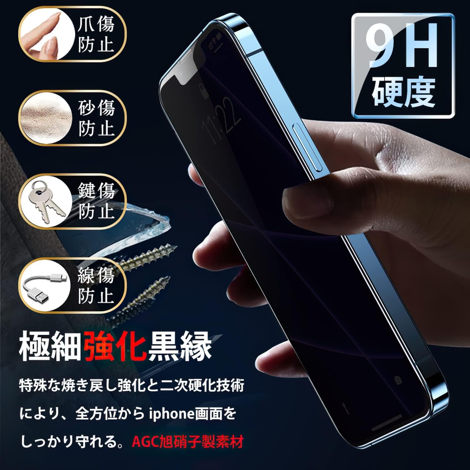 Amazon | 【覗き見防止】対応 iPhone13 mini ガラスフィルム 覗き見