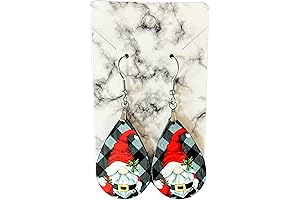 Santa Claus Gnome Earrings, Xmas Jewelry